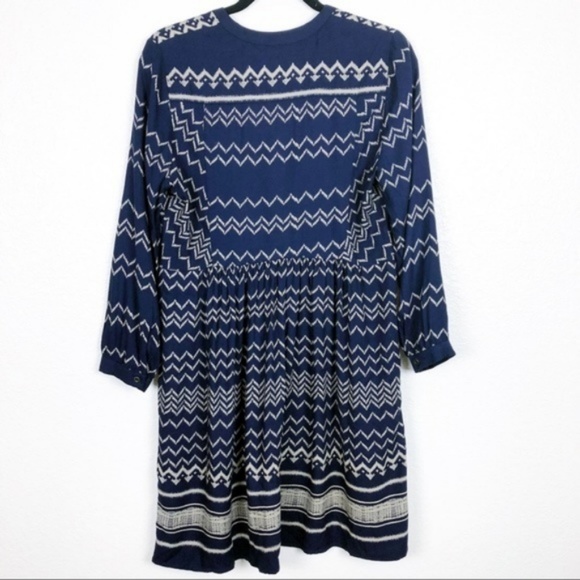 Anthro Holding Horses Navy Chevron l/s Dress - Picture 6 of 7